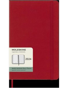 12 Months 2024 Weekly Notebook Large Red Hard