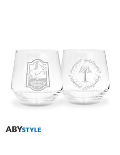 Lord Of The Rings - 2 Glass Set Prancing Pony & Gondor Tree