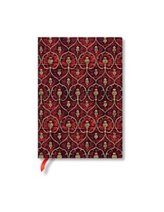 Red Velvet Midi Lined Softcover Flexi Journal (elastic Band Closure)