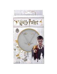 Harry Potter Golden Snitch Necklace And Stud Earring Set